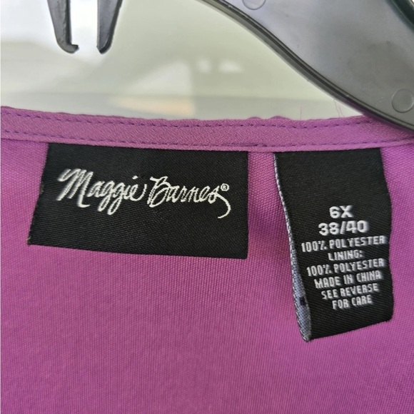 Maggie Barnes Womens Tunic Plus Sz 6X (38/40) Purple Blouse Studded Embellished - Picture 5 of 11